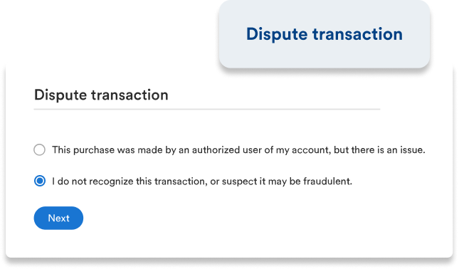 Dispute transactions