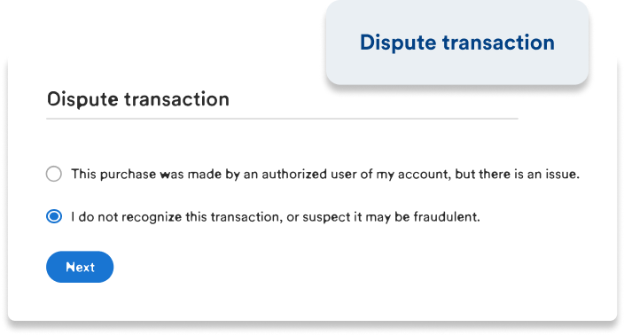 Dispute transactions